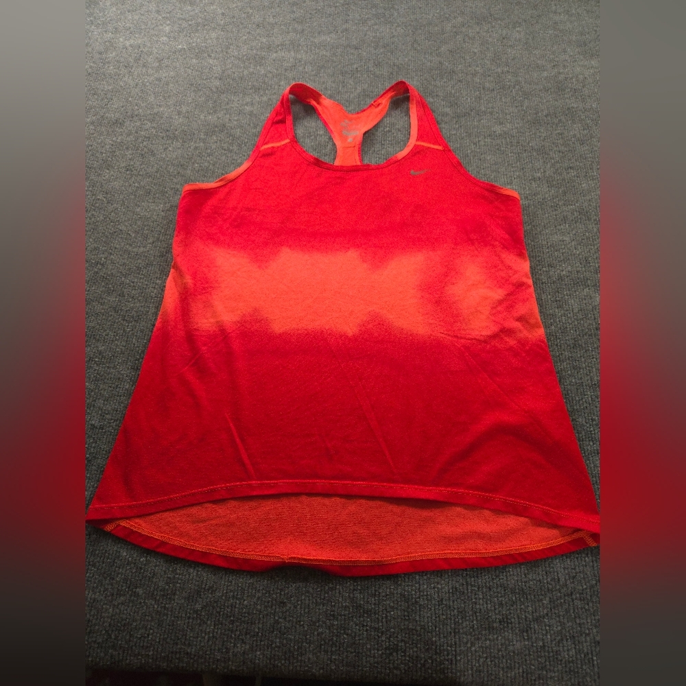 Nike Dri-fit Bright Orange & Red Athletic Racerback Tank top Size Large - Picture 5 of 9